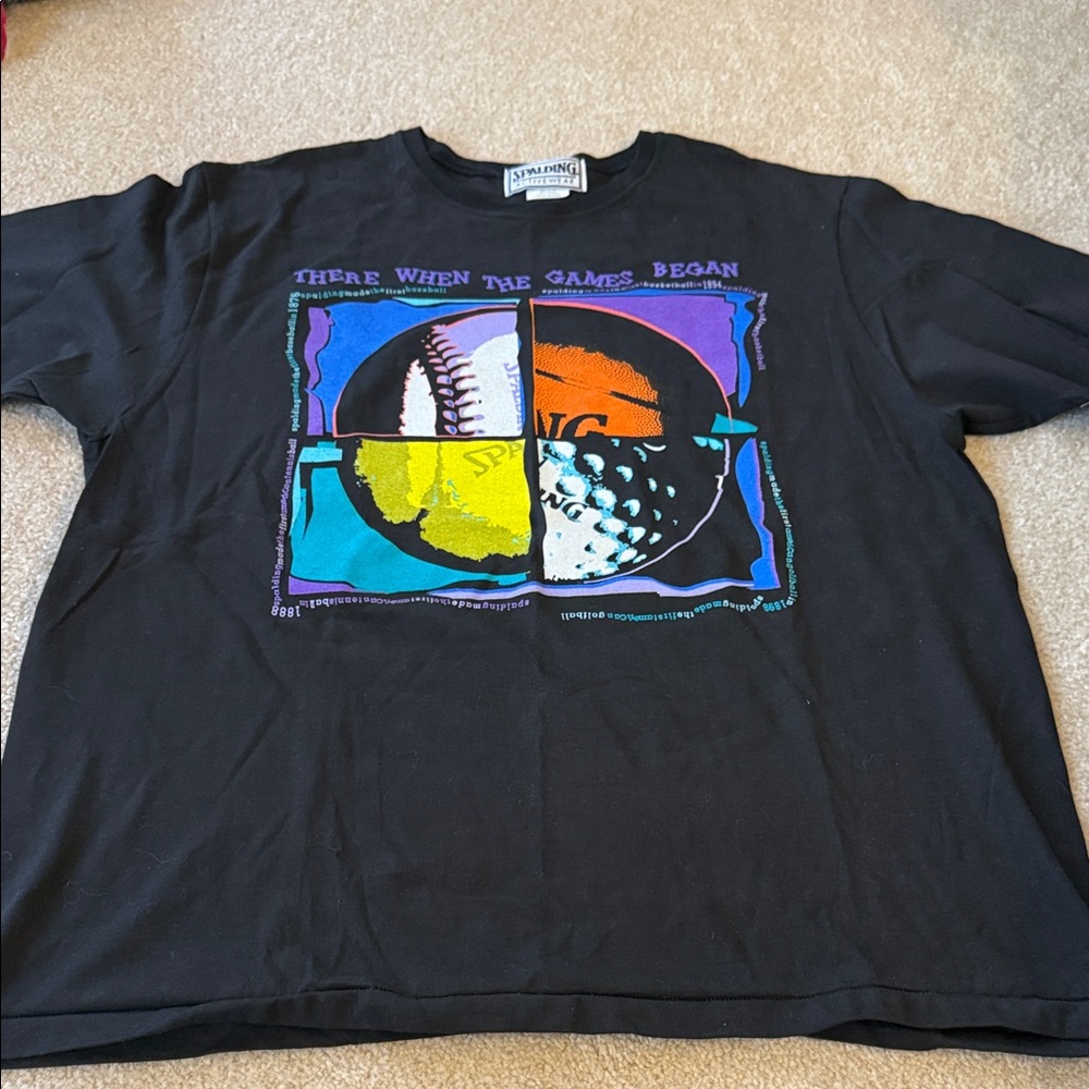 90s Spalding NOS Black T-Shirt